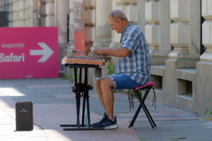 Man playing a cimbalom